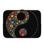Colorful Flowers Yin Yang Print Laptop Sleeve