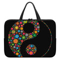 Colorful Flowers Yin Yang Print Laptop Sleeve With Handle