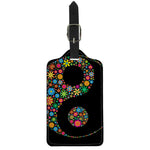 Colorful Flowers Yin Yang Print Luggage Tag
