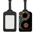Colorful Flowers Yin Yang Print Luggage Tag