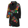 Colorful Flowers Yin Yang Print Men's Bathrobe