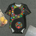 Colorful Flowers Yin Yang Print Men's Bodysuit