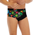 Colorful Flowers Yin Yang Print Men's Briefs