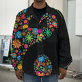 Colorful Flowers Yin Yang Print Men's Shirt Jacket