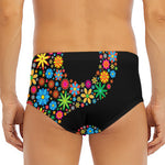 Colorful Flowers Yin Yang Print Men's Triangle Swim Briefs