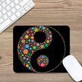 Colorful Flowers Yin Yang Print Mouse Pad