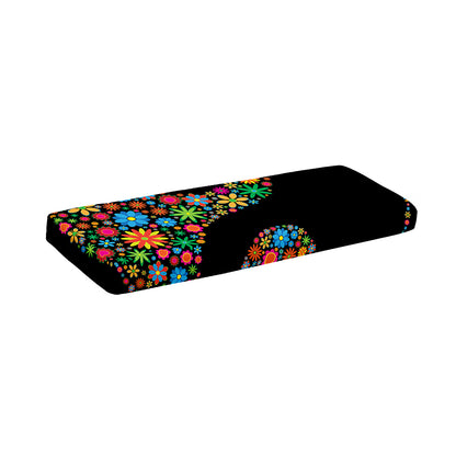 Colorful Flowers Yin Yang Print Piano Keyboard Cover