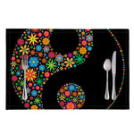 Colorful Flowers Yin Yang Print Placemat