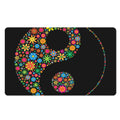 Colorful Flowers Yin Yang Print Polyester Doormat