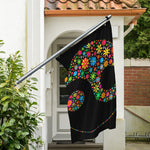 Colorful Flowers Yin Yang Print Polyester Flag