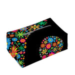 Colorful Flowers Yin Yang Print Rectangle Tissue Box Cover