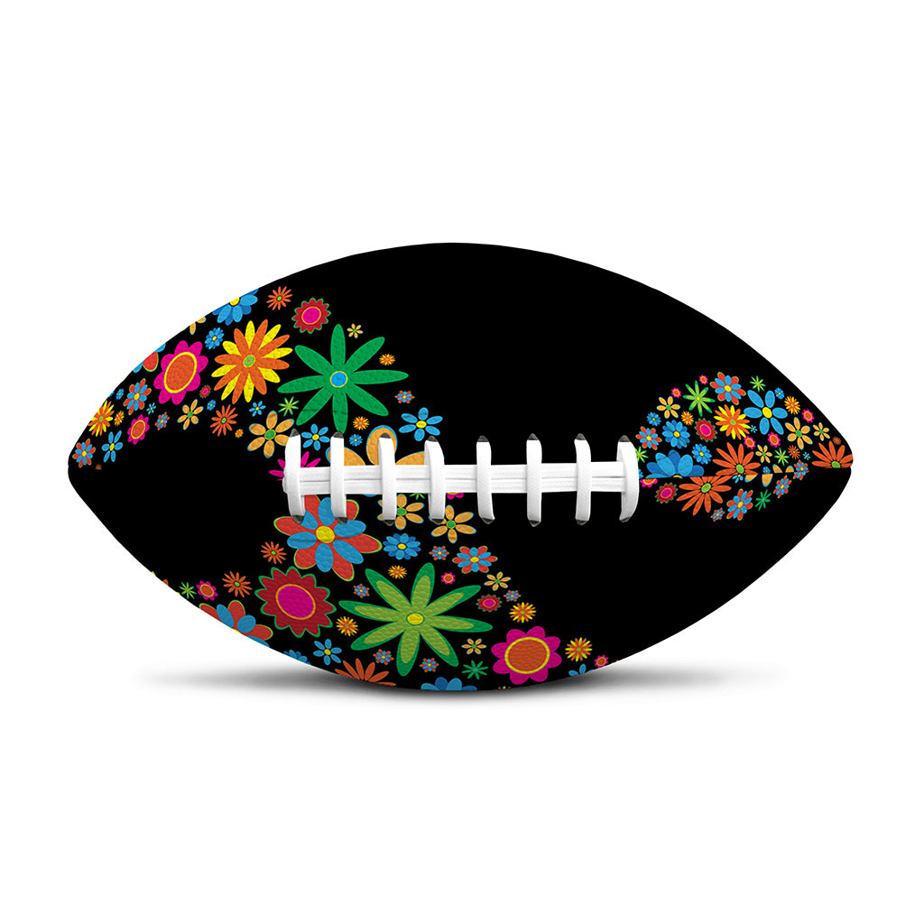 Colorful Flowers Yin Yang Print Rugby Ball