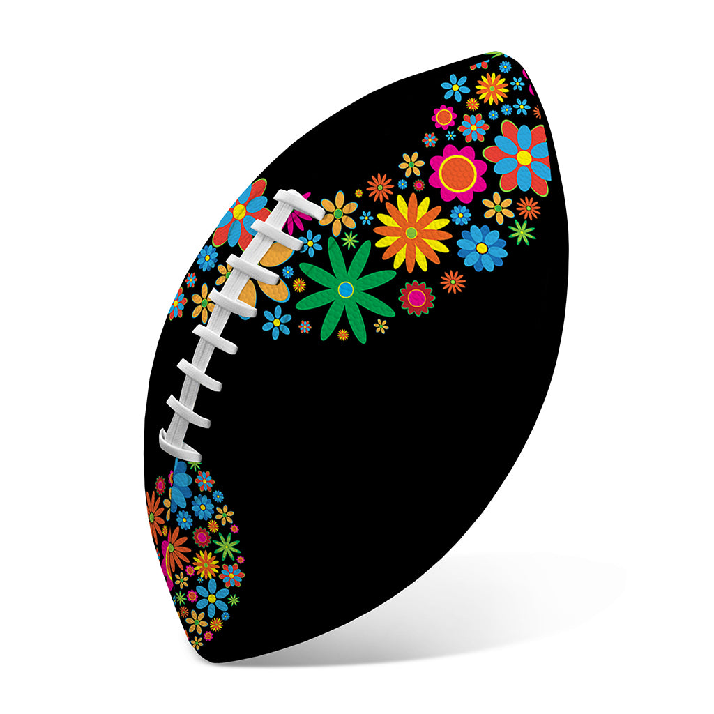 Colorful Flowers Yin Yang Print Rugby Ball