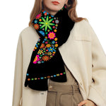 Colorful Flowers Yin Yang Print Scarf