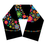 Colorful Flowers Yin Yang Print Scarf