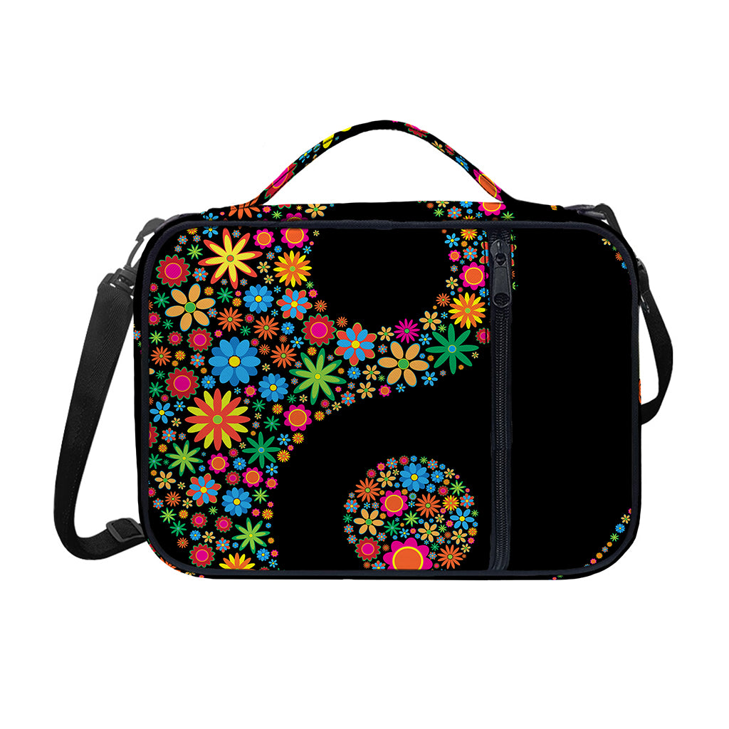 Colorful Flowers Yin Yang Print Shoulder Strap Bible Bag