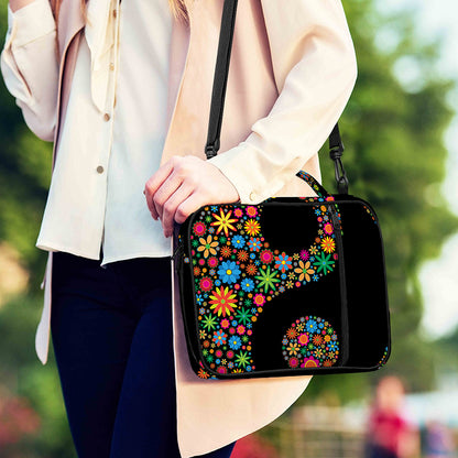 Colorful Flowers Yin Yang Print Shoulder Strap Bible Bag