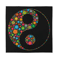 Colorful Flowers Yin Yang Print Silk Bandana