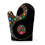 Colorful Flowers Yin Yang Print Single Oven Mitt