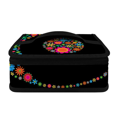 Colorful Flowers Yin Yang Print Small Lunch Bag