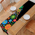 Colorful Flowers Yin Yang Print Table Runner