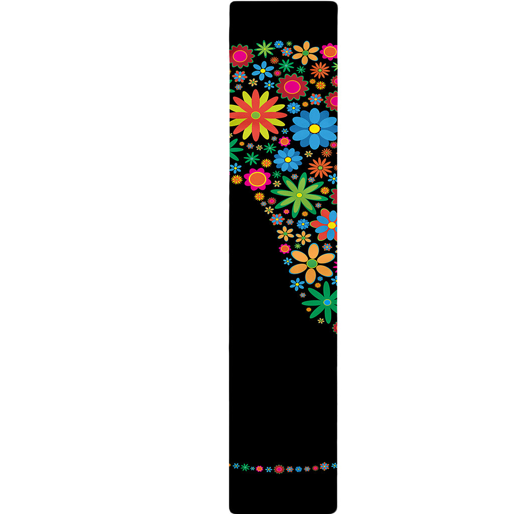 Colorful Flowers Yin Yang Print Table Runner