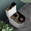 Colorful Flowers Yin Yang Print Toilet Lid And Tank Cover Set