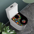 Colorful Flowers Yin Yang Print Toilet Lid Cover