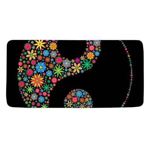 Colorful Flowers Yin Yang Print Towel
