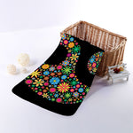 Colorful Flowers Yin Yang Print Towel