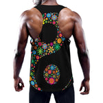 Colorful Flowers Yin Yang Print Training Tank Top