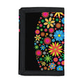 Colorful Flowers Yin Yang Print Trifold Wallet