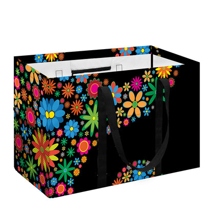 Colorful Flowers Yin Yang Print Utility Tote Bag