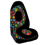 Colorful Flowers Yin Yang Print Waterproof Car Seat Cover