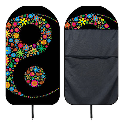 Colorful Flowers Yin Yang Print Waterproof Car Seat Cover