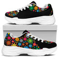 Colorful Flowers Yin Yang Print White Chunky Shoes