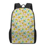 Colorful Frangipani Pattern Print 17 Inch Backpack