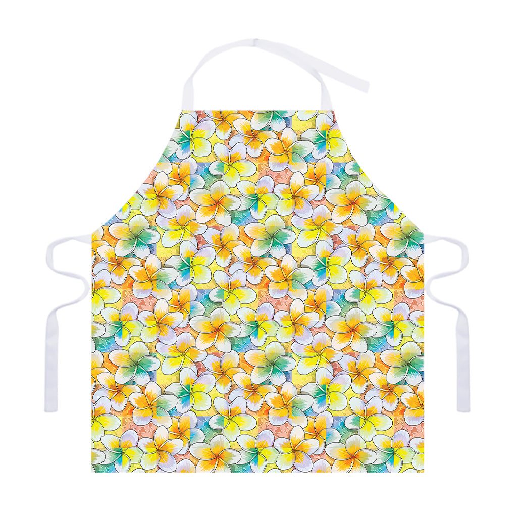 Colorful Frangipani Pattern Print Adjustable Apron