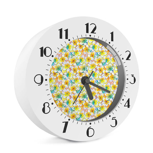 Colorful Frangipani Pattern Print Alarm Clock