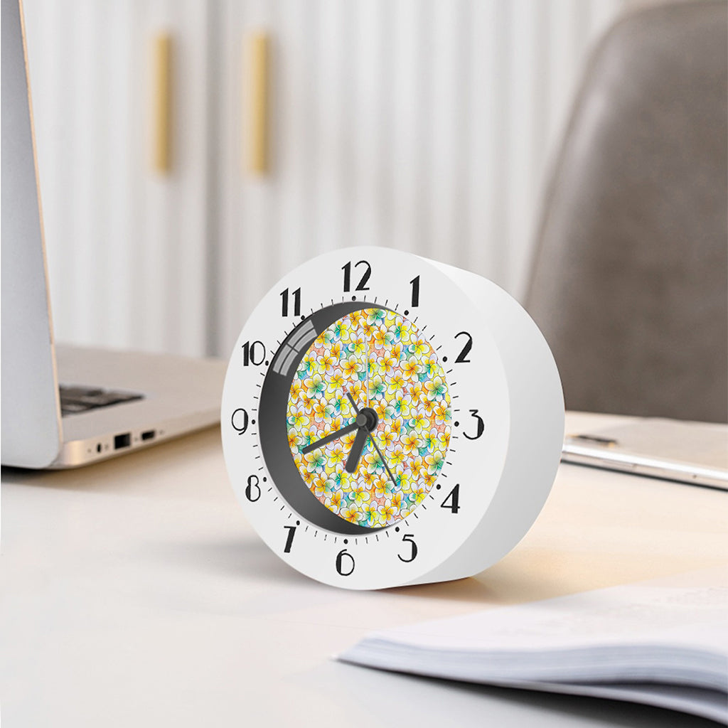 Colorful Frangipani Pattern Print Alarm Clock