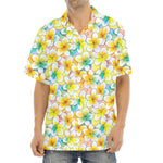 Colorful Frangipani Pattern Print Aloha Shirt