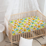 Colorful Frangipani Pattern Print Baby Crib Sheet