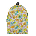 Colorful Frangipani Pattern Print School Backpack