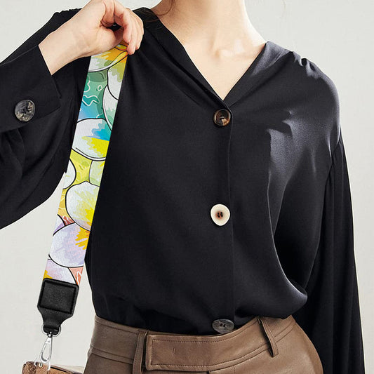 Colorful Frangipani Pattern Print Bag Strap