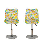 Colorful Frangipani Pattern Print Bar Stool Covers