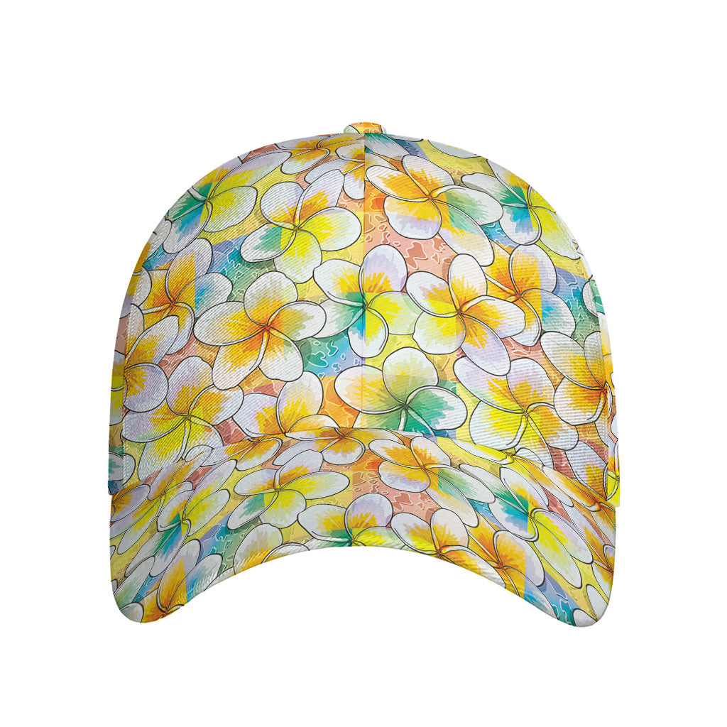 Colorful Frangipani Pattern Print Baseball Cap