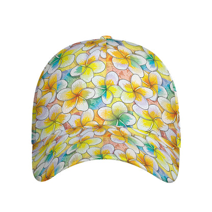 Colorful Frangipani Pattern Print Baseball Cap