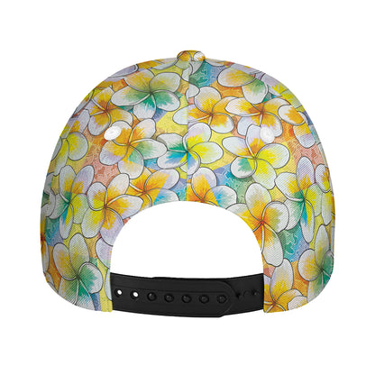 Colorful Frangipani Pattern Print Baseball Cap