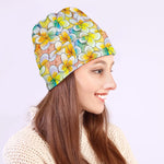 Colorful Frangipani Pattern Print Beanie