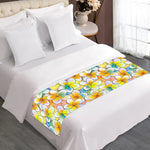 Colorful Frangipani Pattern Print Bed Runner